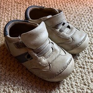 Old Soles Beige Leather Baby Walkers